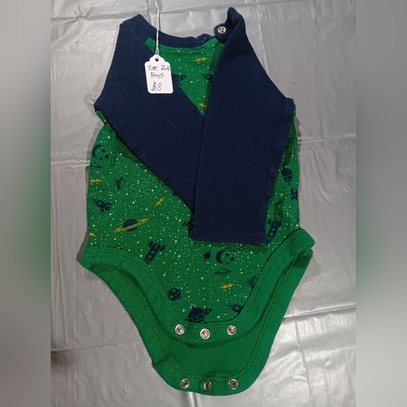 Green and Navy Blue Gar animals Sleeper 12 months. - Picture 4 of 4
